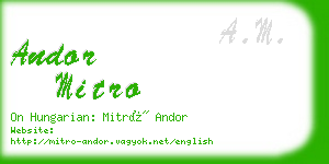 andor mitro business card